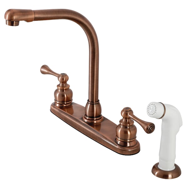 KB716BL 8" Centerset Kitchen Faucet, Antique Copper